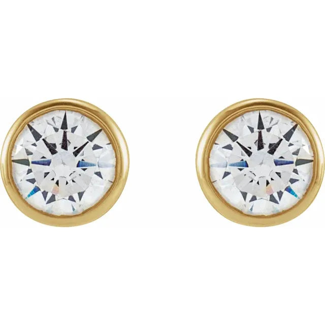 4 mm Round 1/2 CTW Lab-Grown Diamond Bezel Earrings