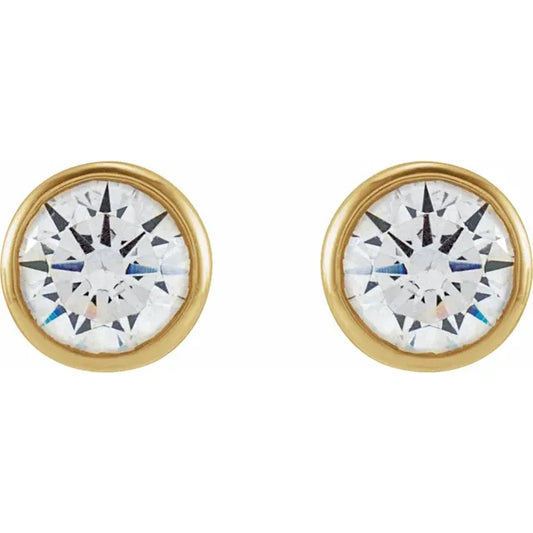 4 mm Round 1/2 CTW Lab-Grown Diamond Bezel Earrings