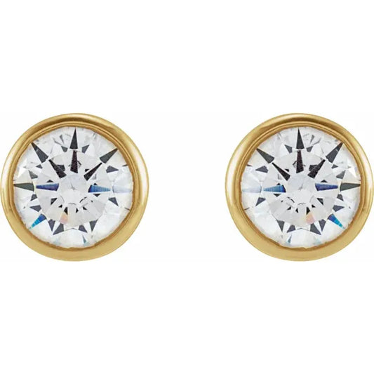 4 mm Round 1/2 CTW Lab-Grown Diamond Bezel Earrings