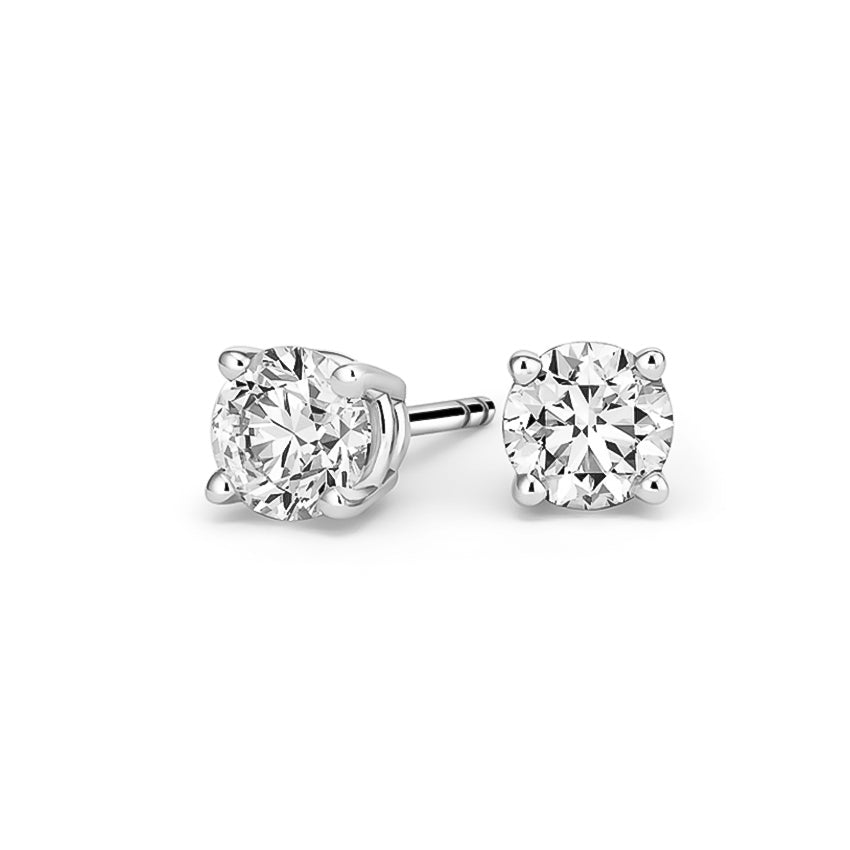 Round Moissanite Studs (4-Prong)