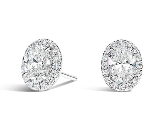 Oval Halo Moissanite Earring