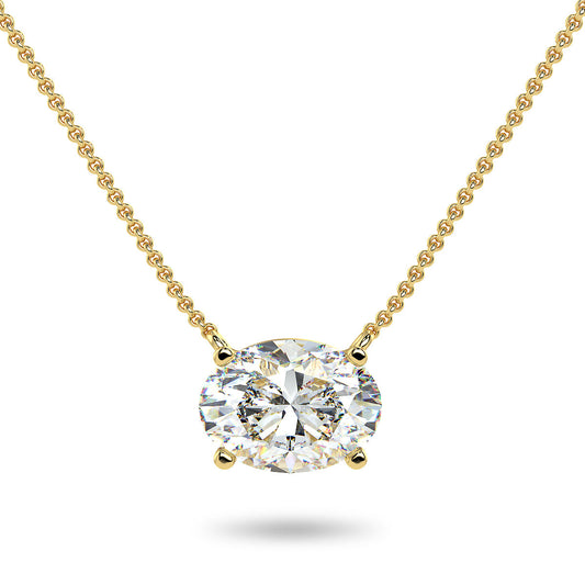 1/2 CT Oval Pendant Necklace