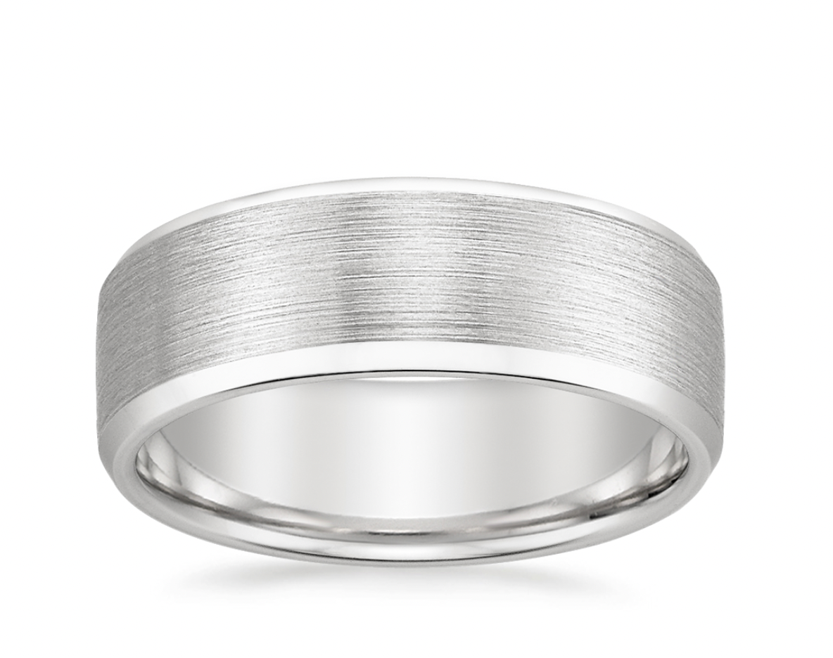 7mm Matte Beveled Edge Men's Band