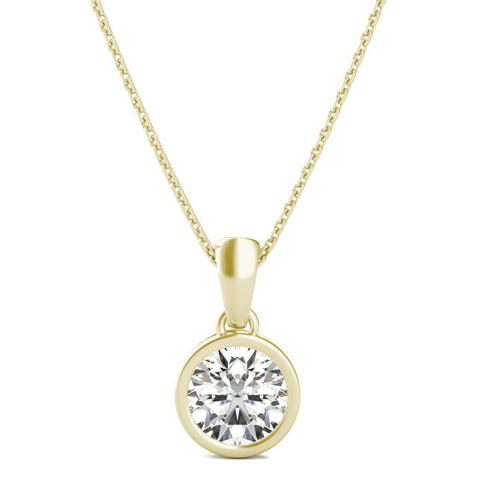 1 CT Bezel Round Necklace