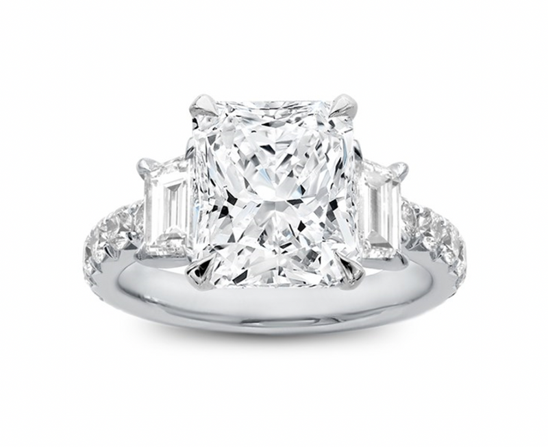 Radiant 3 Stone Trellis Ring