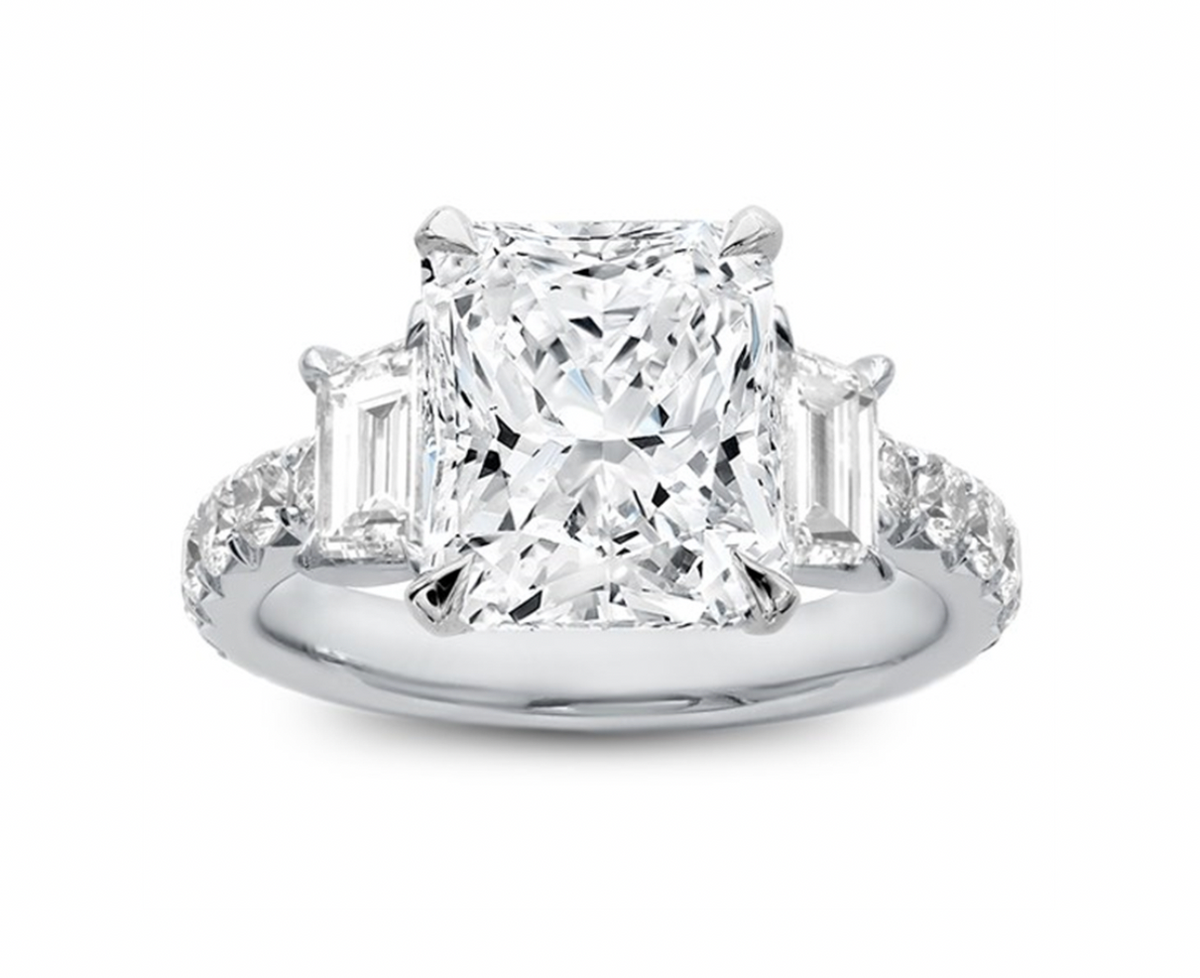 Radiant 3 Stone Trellis Ring