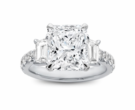 Radiant 3 Stone Trellis Ring