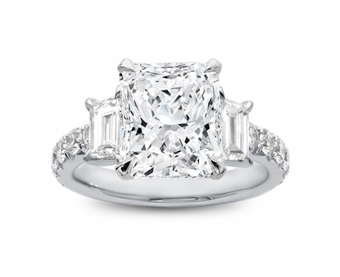 Radiant 3 Stone Trellis Ring