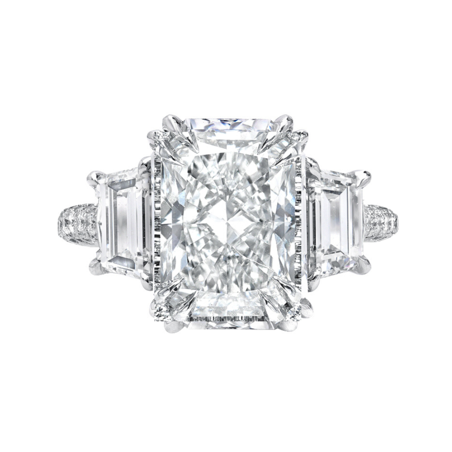 Radiant Three Stone Ring